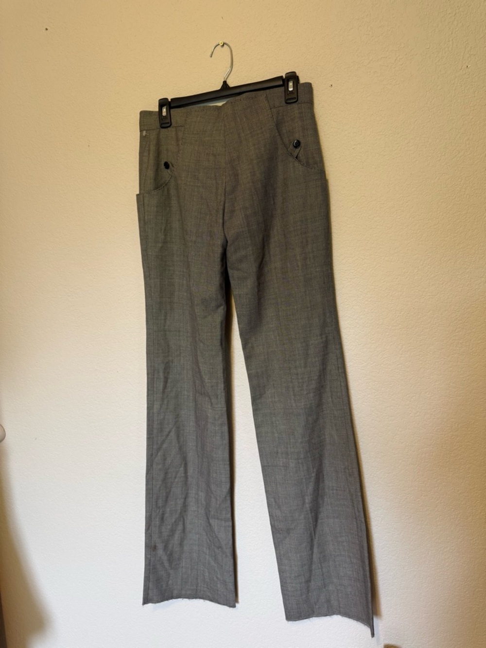 Stella McCartney | Gray Textured Dress Pants - 40 - Picture 3 of 8